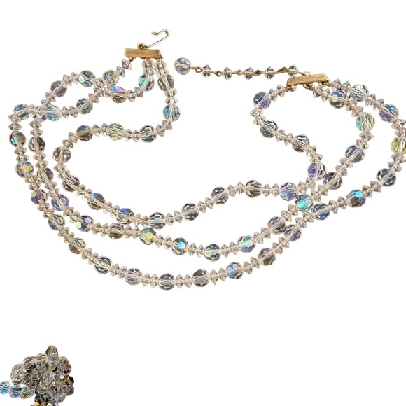 3/$25 💋 Lisner necklace aurora borealis 3 strand necklace vintage costume - Picture 5 of 10